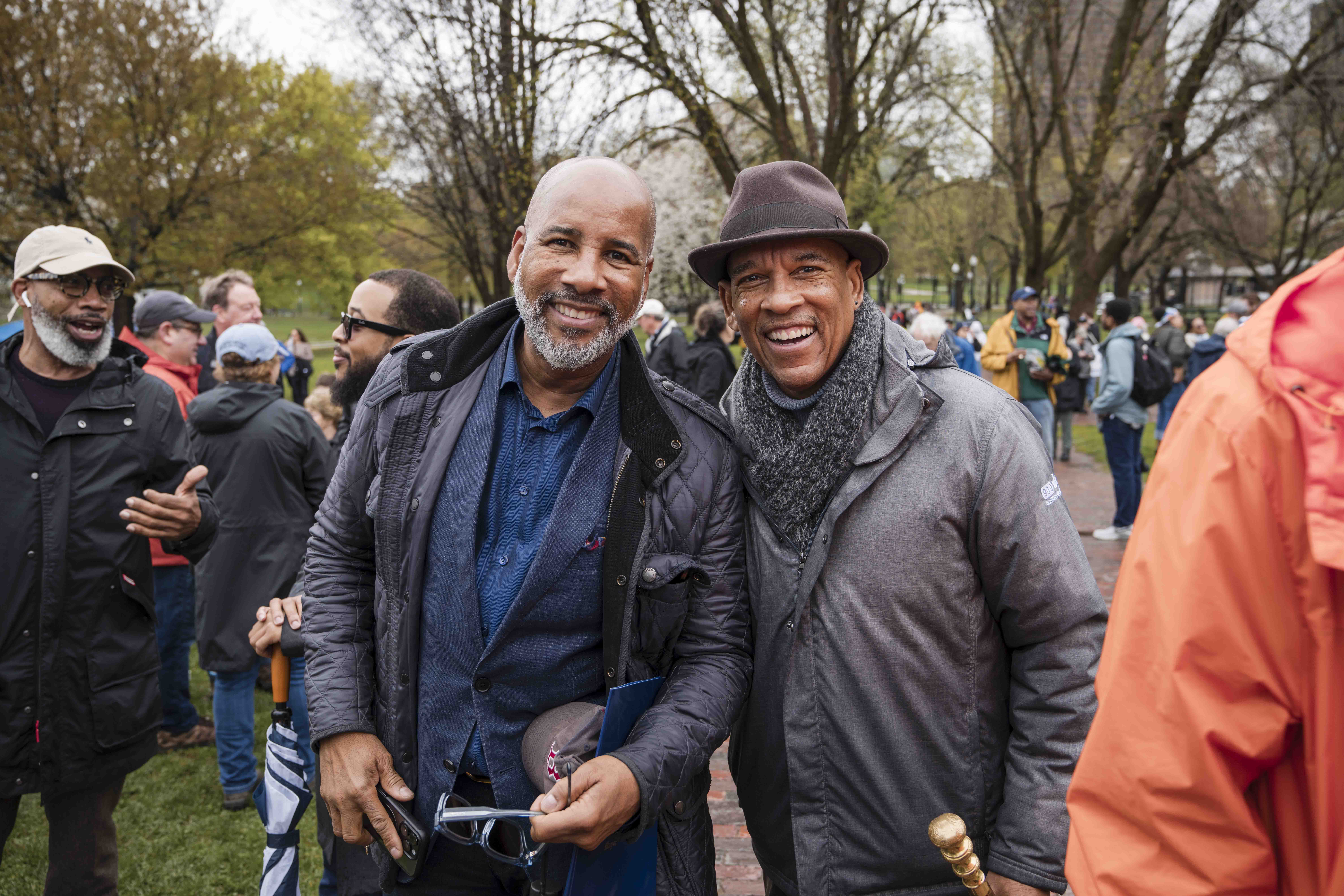Two men smiling at the Embrace Freedom Rally